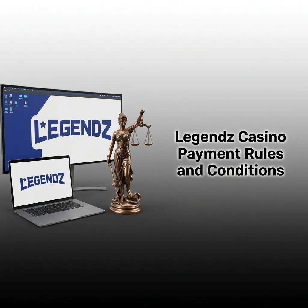 Legendz Casino payment rules showing KYC verification, withdrawal policies, bonus wagering, and transaction limits for US players